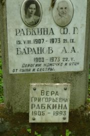 Рабкина Вера Григорьевна, Москва, Востряковское кладбище